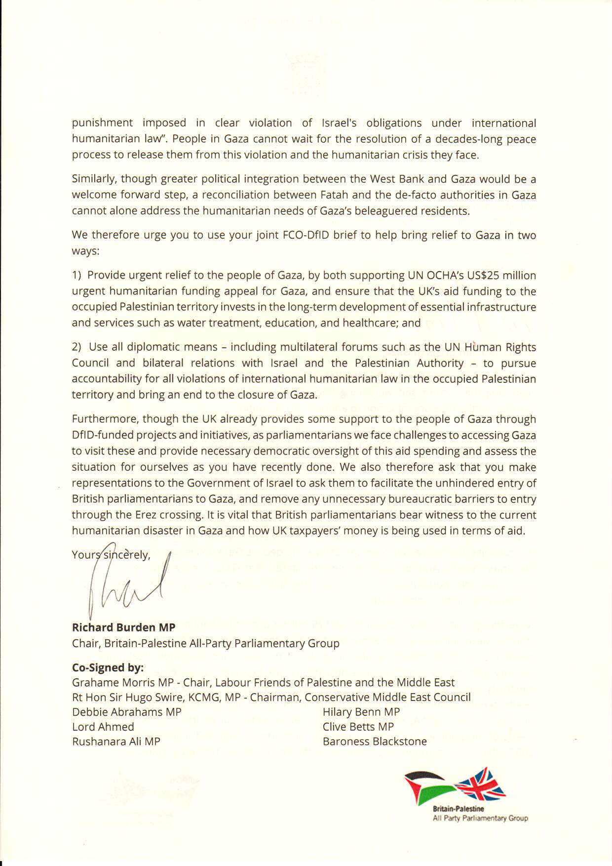 Over 60 British Parliamentarians Urge Uk Government To Take Action