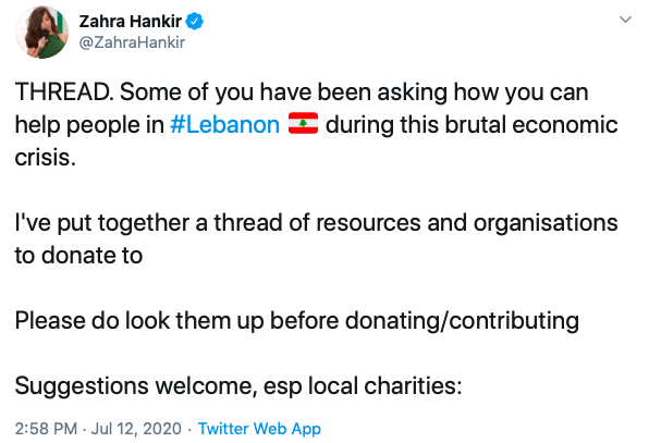 Zahra Hankar Lebanon charities 
