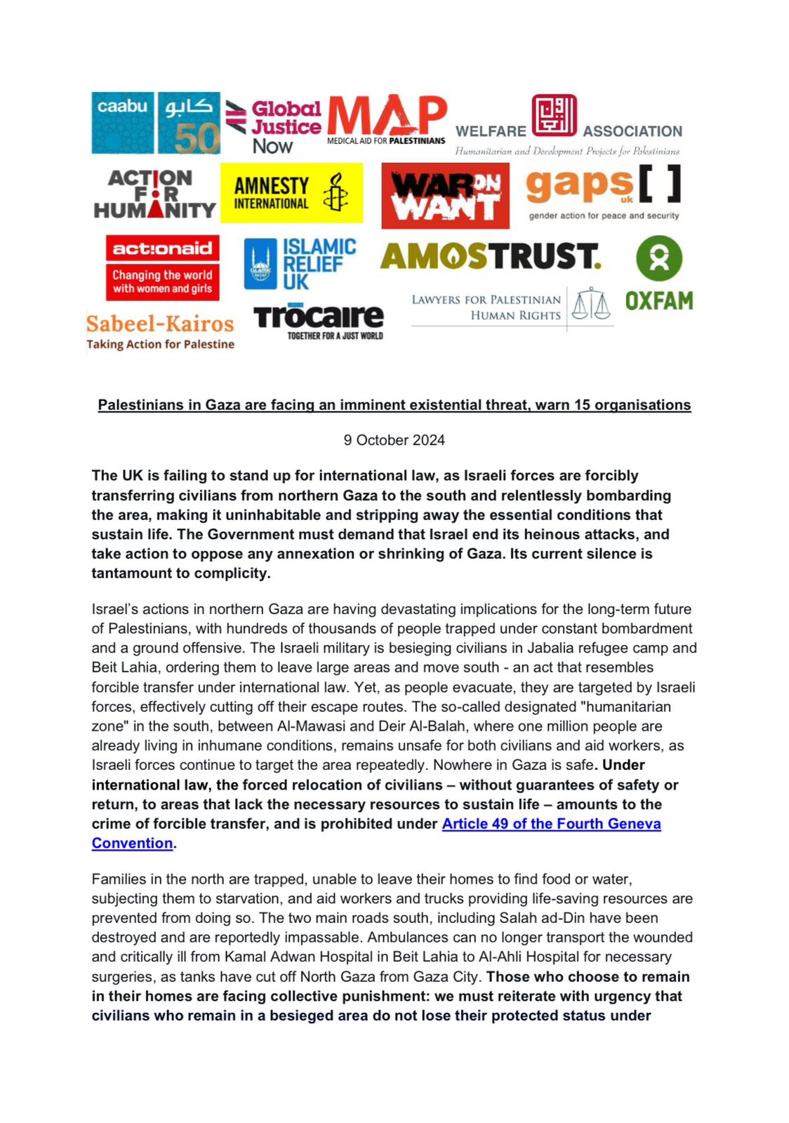 15 NGOs letter
