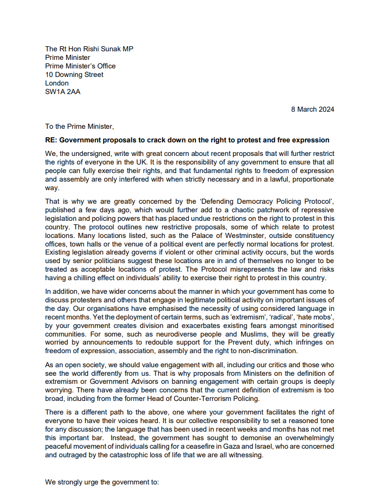 Amnesty NGOs letter