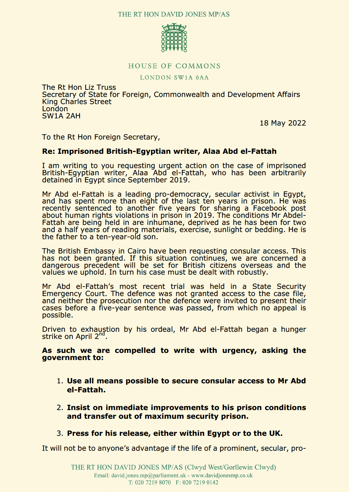 Letter to Liz Truss