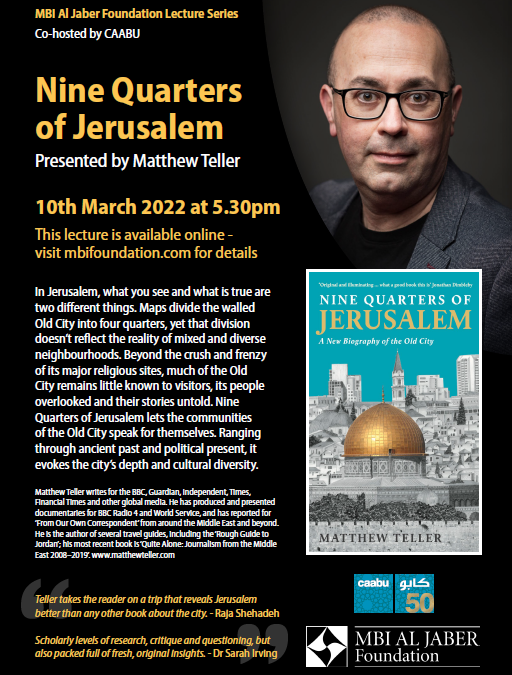 Matthew Teller Jerusalem Caabu MBI