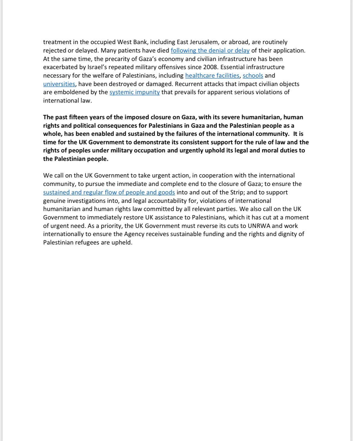 UK charities call for immediate end to closure of Gaza after 15 years of collective punishment and imposed fragmentation