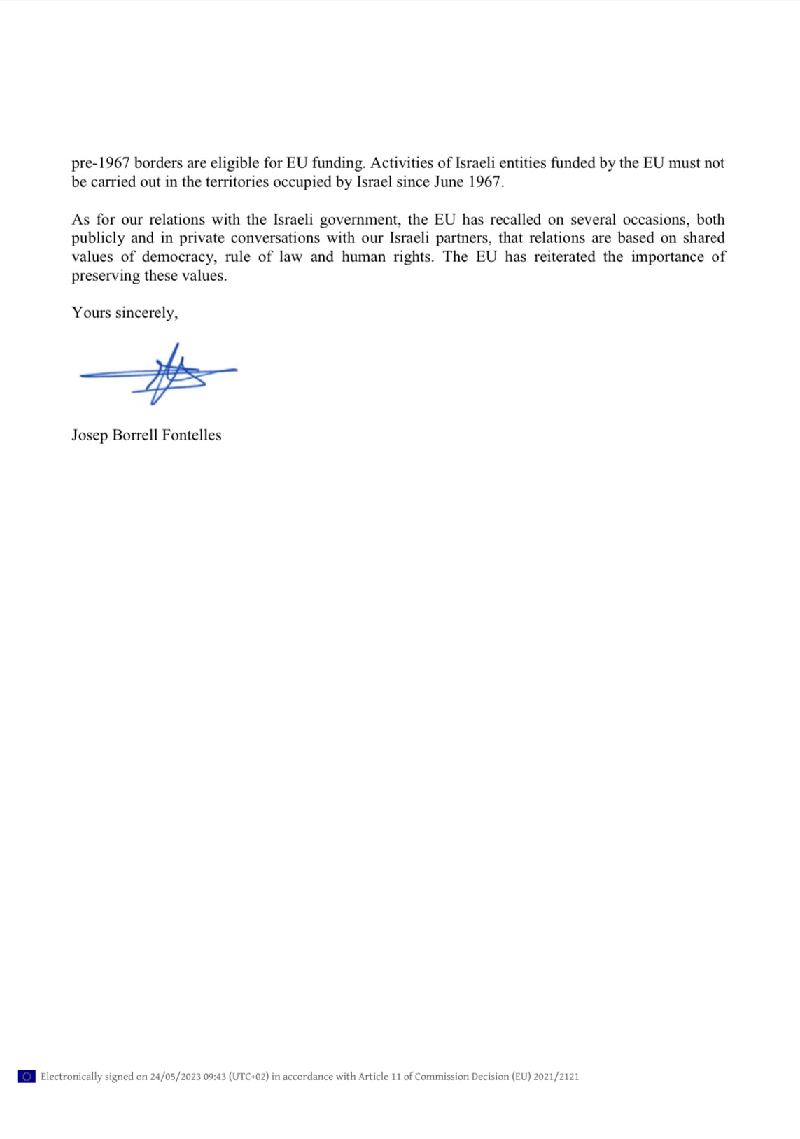 Borell letter 