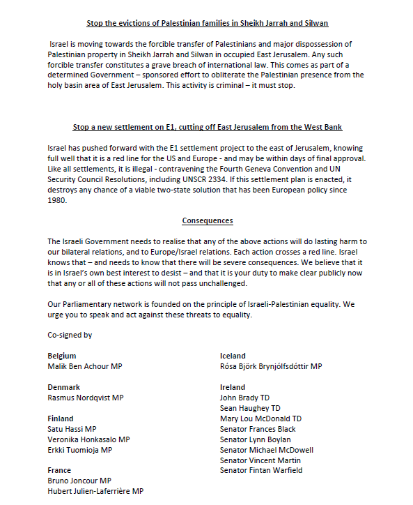 EPIPE letter Palestine Liz Truss 