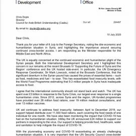 Response James Cleverly Syria 