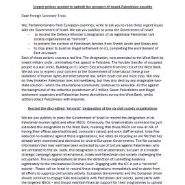 EPIPE letter Palestine Liz Truss 