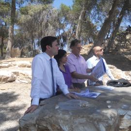 Burnham looks over the future site of E1
