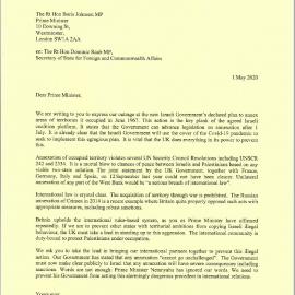Letter to the PM on annexation