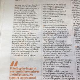 Letter in the Guardian