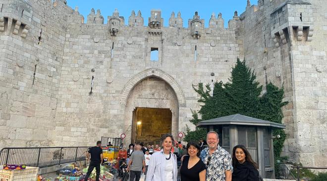 Delegation in front of Damascus Gate, occupied East Jerusalem