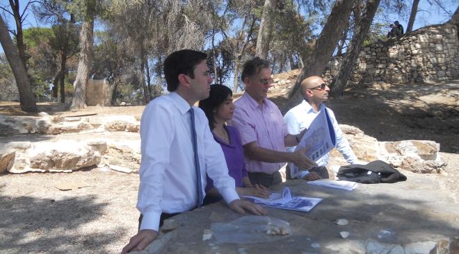 Burnham looks over the future site of E1
